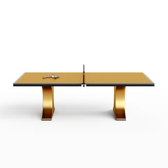 art deco custom table with gold finishes