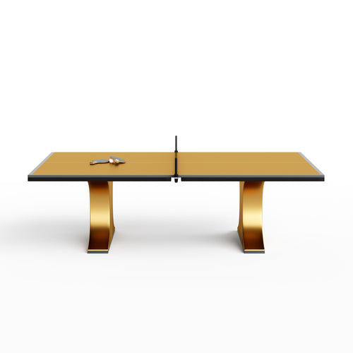 art deco custom table with gold finishes