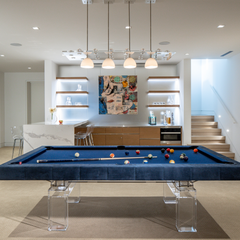 Modern Pool table with leather rails