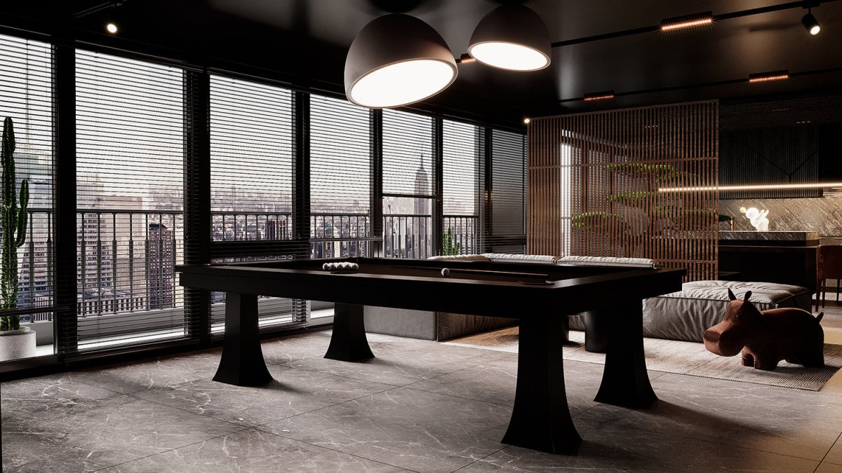 Art Deco Billiard Pool Rooms GLOBE Pool Table