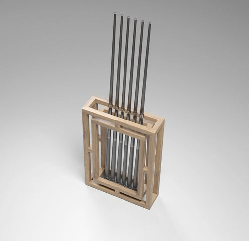 VII Oak Floor Cue Rack - Pooltableportfolio