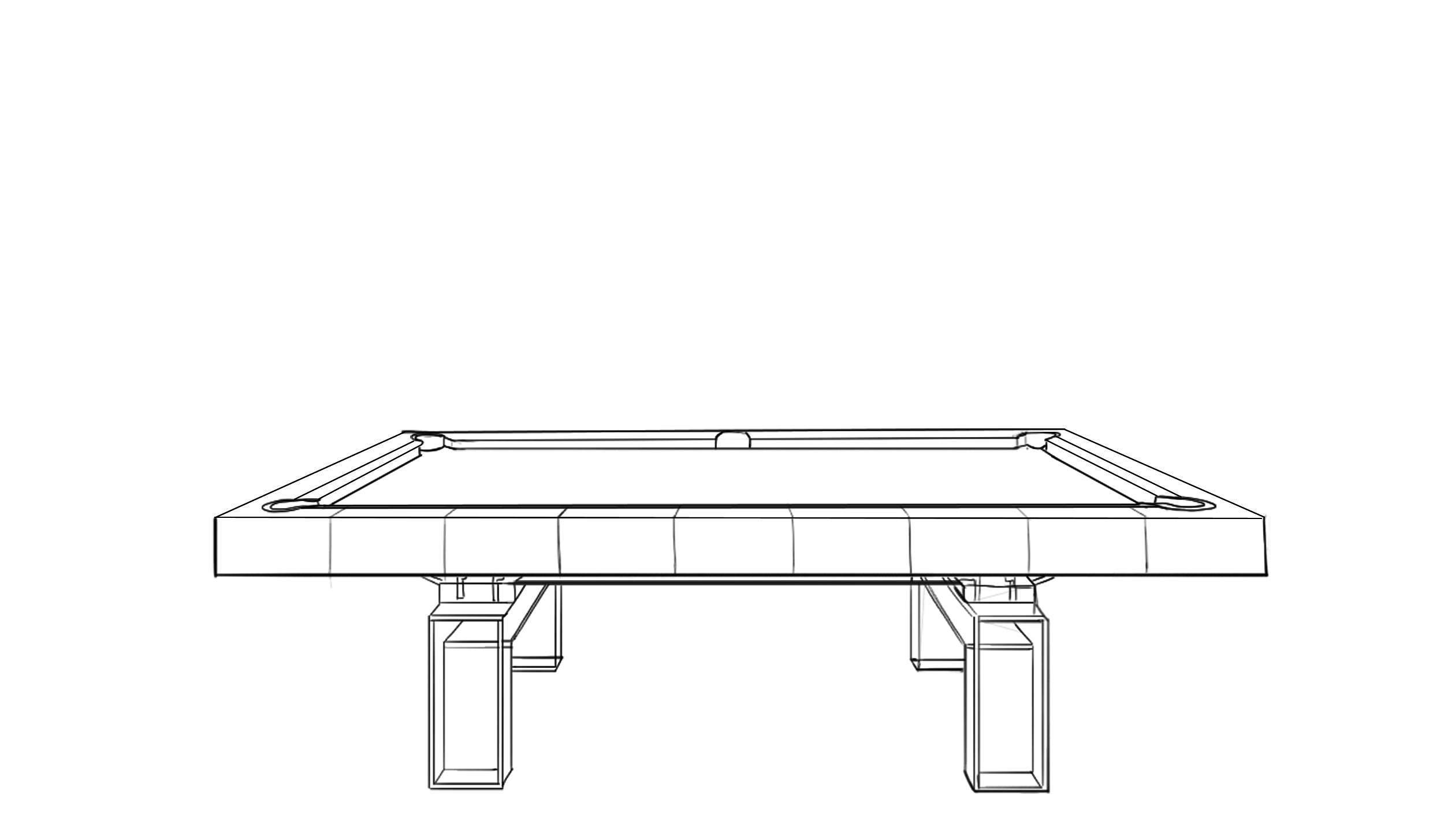 Minimalistic Line Art of a pooltable