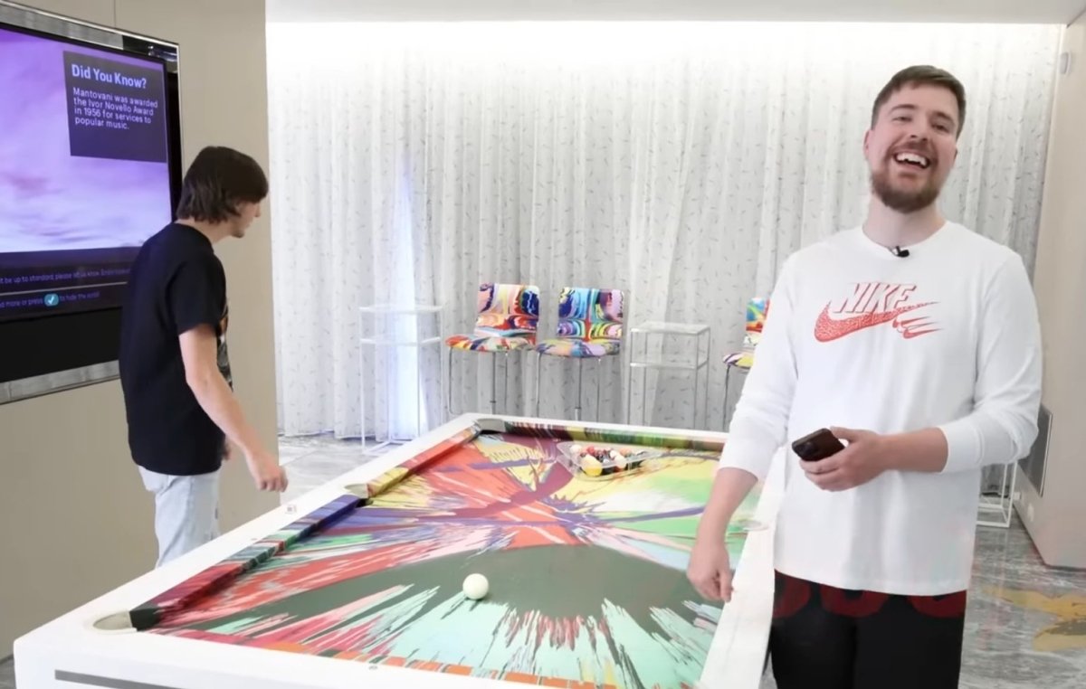 How the Burj Pool Table Stole the Show in MrBeast's Latest Video - Pool Table Portfolio