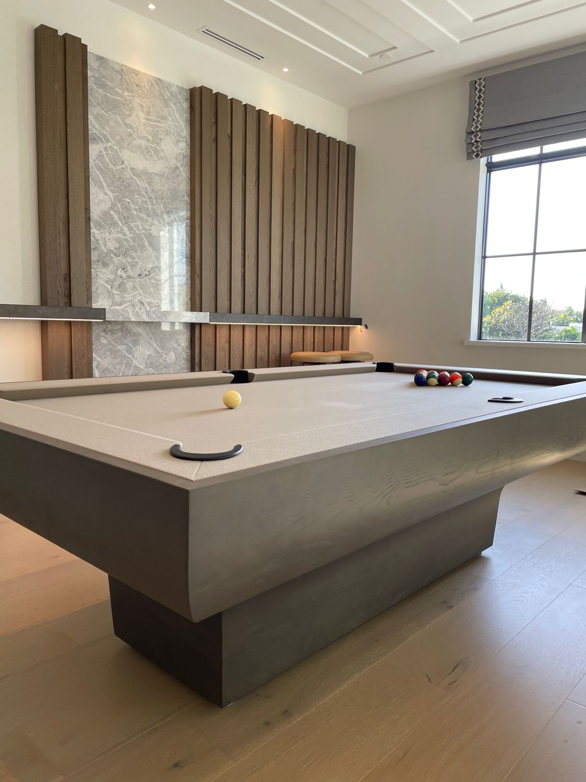 SATINE Grey Ash Pool Table