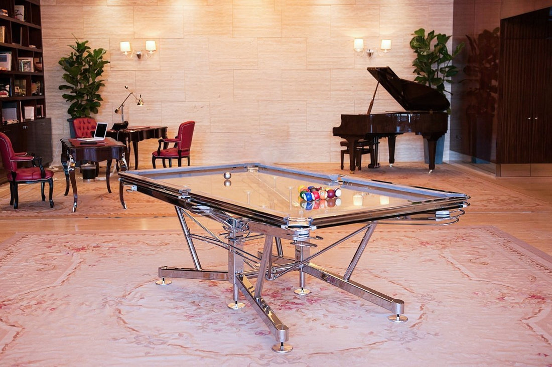 Stunning Industrial Loft Apartment Pool Table With A Large Window image